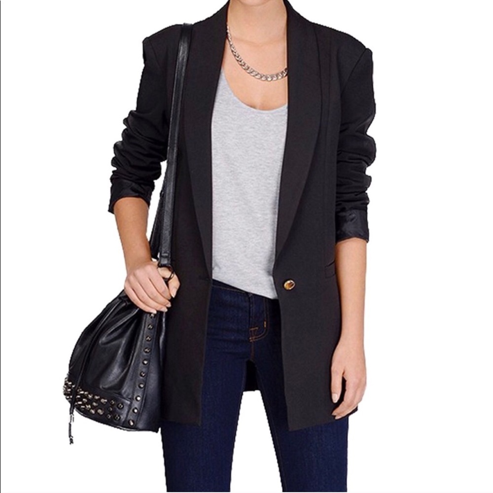 Kaya Black Long Tuxedo Blazer